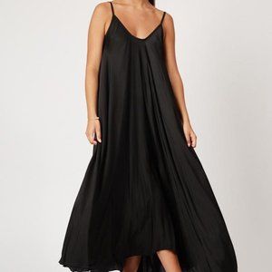 Silk and Salt Black One Size Dress in Silky Smooth Rayon